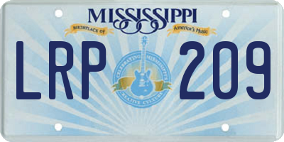 MS license plate LRP209
