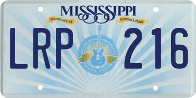 MS license plate LRP216