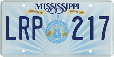 MS license plate LRP217