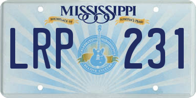 MS license plate LRP231