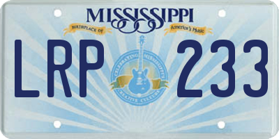 MS license plate LRP233