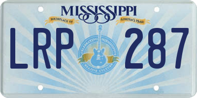 MS license plate LRP287