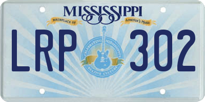 MS license plate LRP302