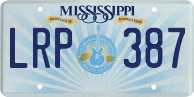 MS license plate LRP387