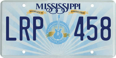 MS license plate LRP458