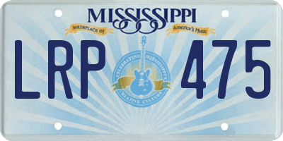 MS license plate LRP475