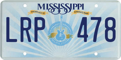 MS license plate LRP478