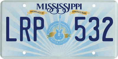 MS license plate LRP532