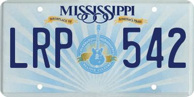 MS license plate LRP542