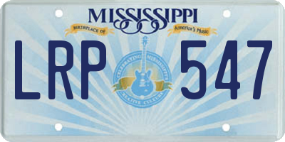MS license plate LRP547