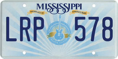 MS license plate LRP578