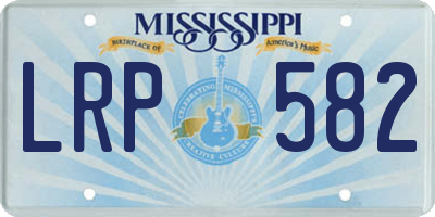 MS license plate LRP582