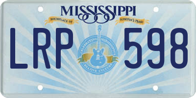 MS license plate LRP598