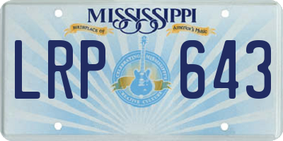 MS license plate LRP643