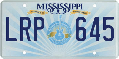 MS license plate LRP645