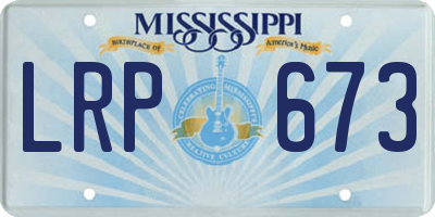 MS license plate LRP673