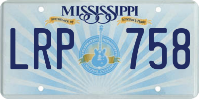 MS license plate LRP758
