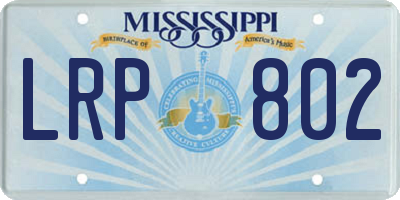 MS license plate LRP802