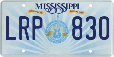 MS license plate LRP830