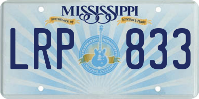 MS license plate LRP833