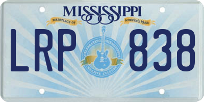 MS license plate LRP838
