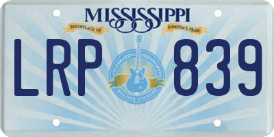 MS license plate LRP839