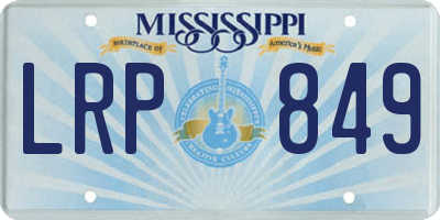 MS license plate LRP849
