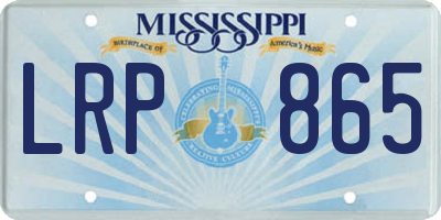 MS license plate LRP865