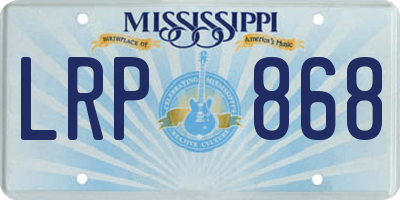 MS license plate LRP868
