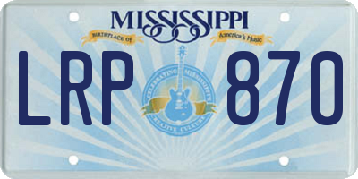 MS license plate LRP870