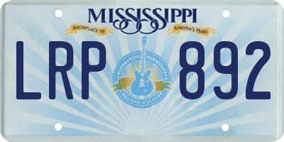 MS license plate LRP892
