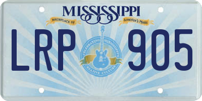 MS license plate LRP905