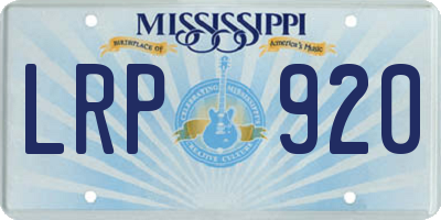 MS license plate LRP920