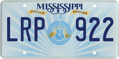 MS license plate LRP922