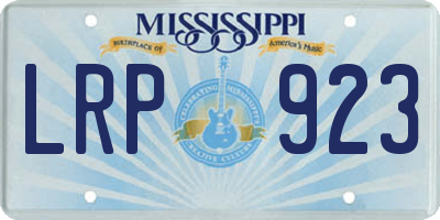 MS license plate LRP923