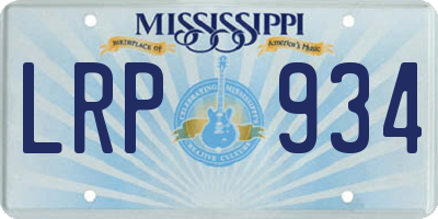 MS license plate LRP934