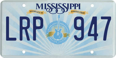 MS license plate LRP947