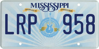 MS license plate LRP958