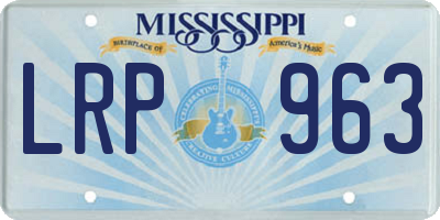 MS license plate LRP963