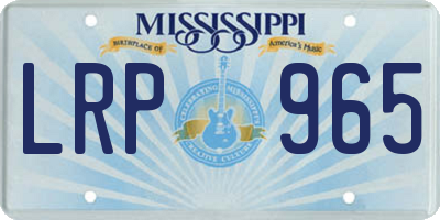 MS license plate LRP965