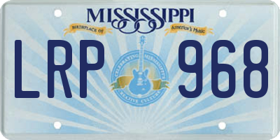 MS license plate LRP968