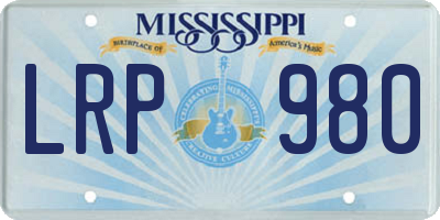 MS license plate LRP980