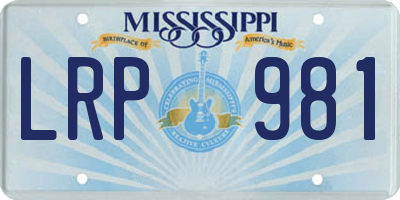 MS license plate LRP981