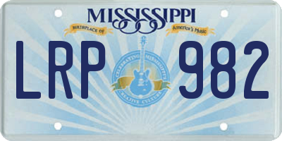 MS license plate LRP982