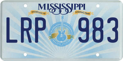 MS license plate LRP983