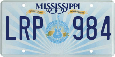 MS license plate LRP984