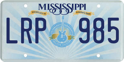 MS license plate LRP985