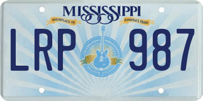 MS license plate LRP987