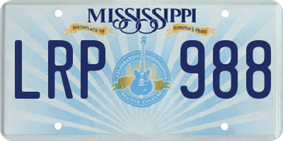 MS license plate LRP988