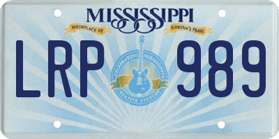 MS license plate LRP989